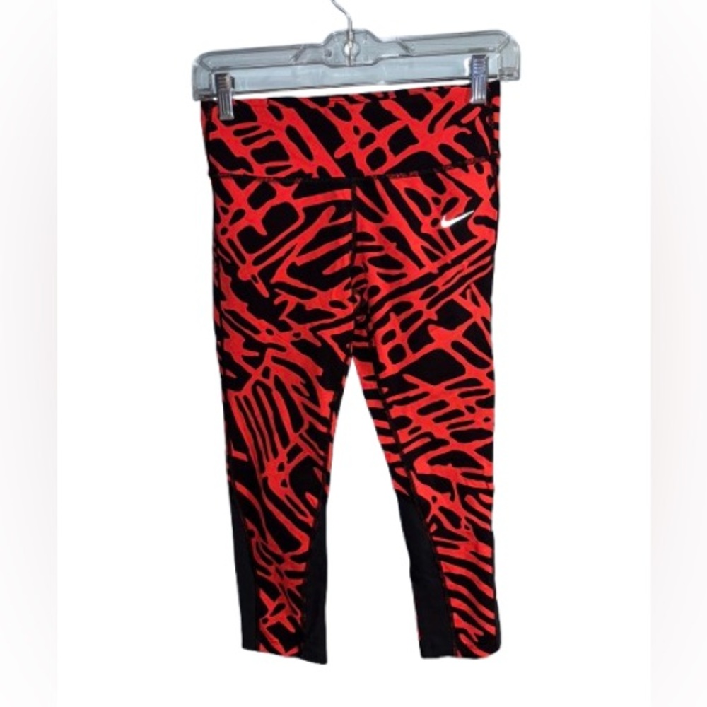 Nike Red and Black Leggings